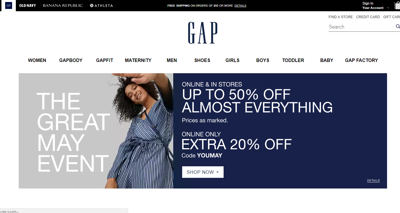 gap free shipping to store