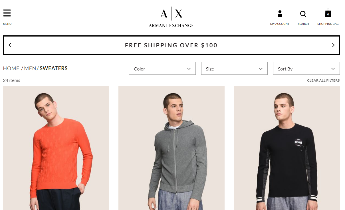 ≡ Delivery from Armani Exchange ᐈ USA Instructions how to order, reviews |  Ukraine Express